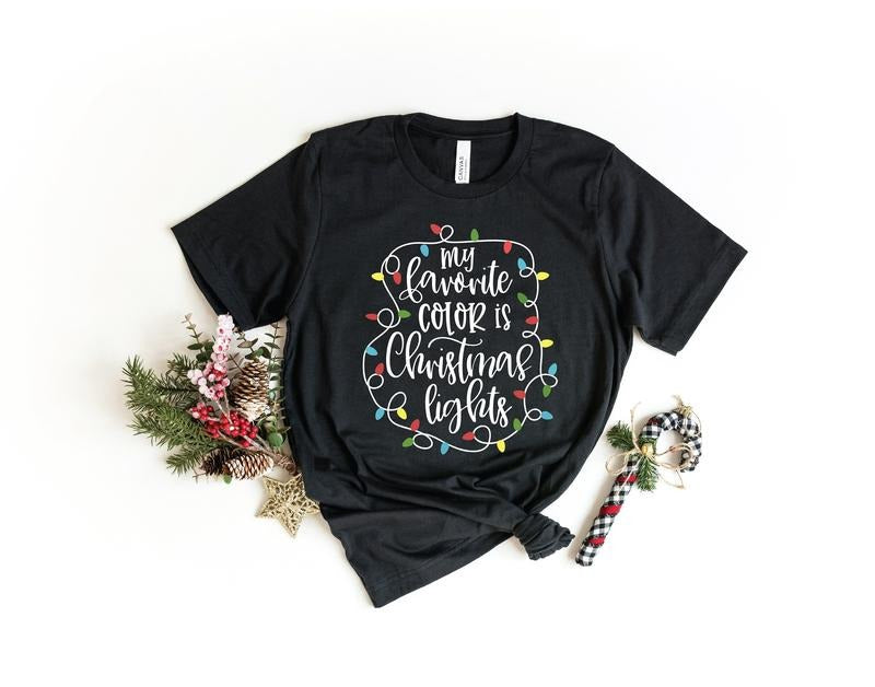 My Favorite Color Is Lights Shirt Merry Shirt Family Shirt Family Matching Shirt T-Shirts