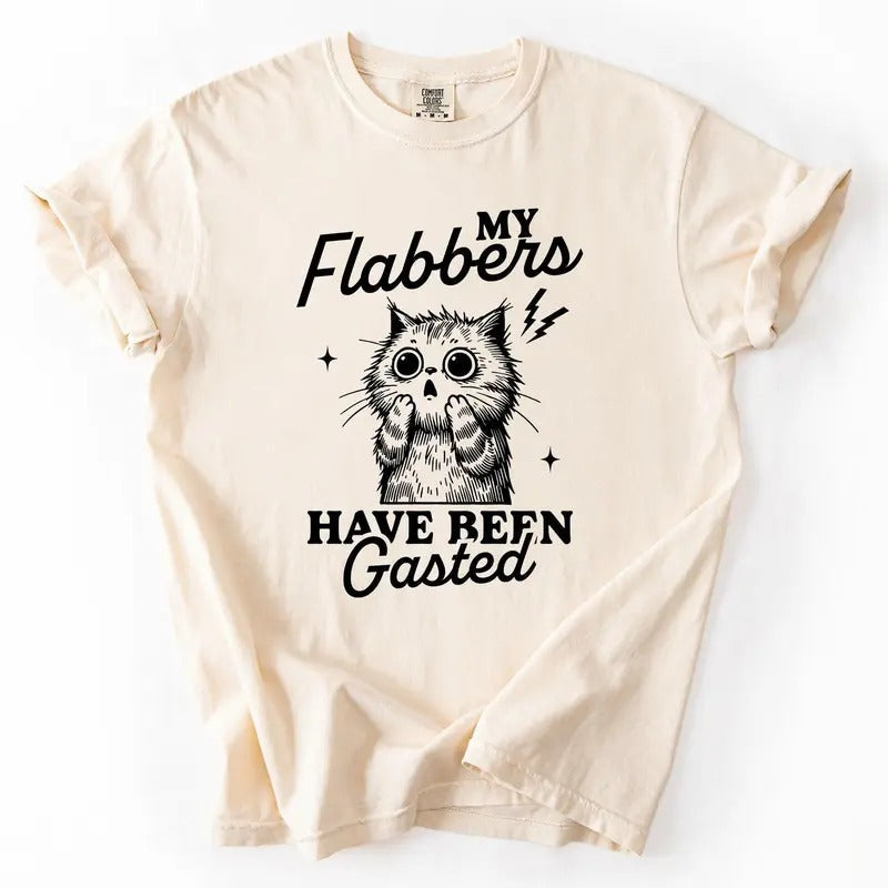 My Flabbers Have Been Gasted Flabbergasted Cat Funny Sassy Sarcastic Comfort Colors T-Shirts