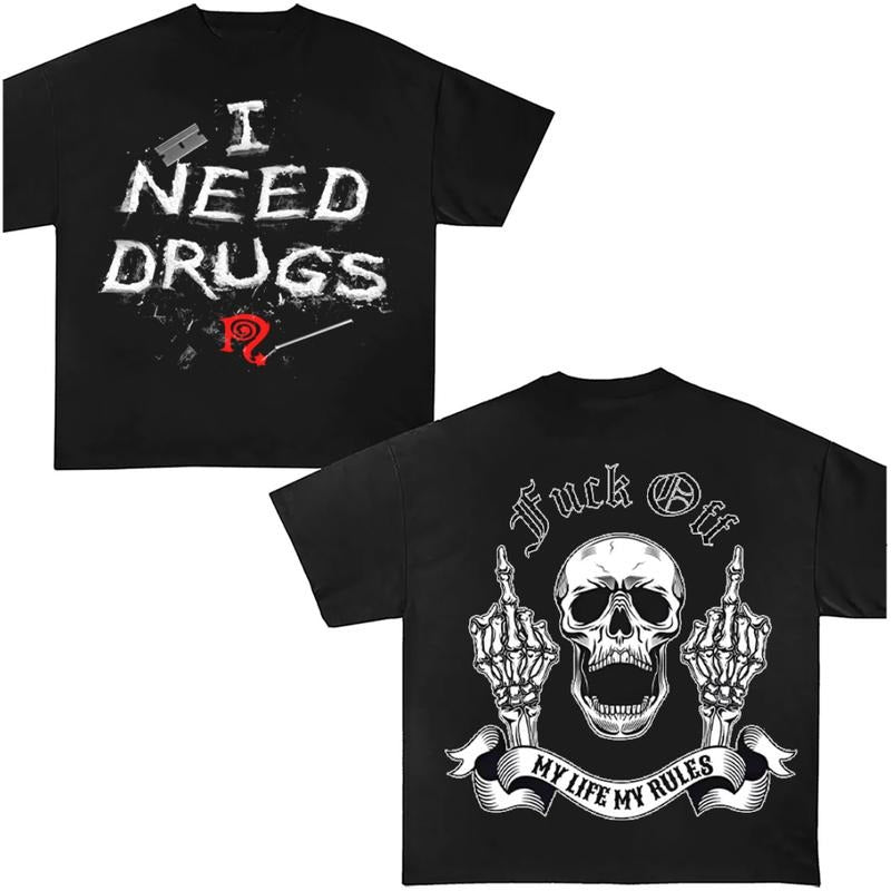 My Life My Rules Y2K Cotton Top Streetwear T-Shirts