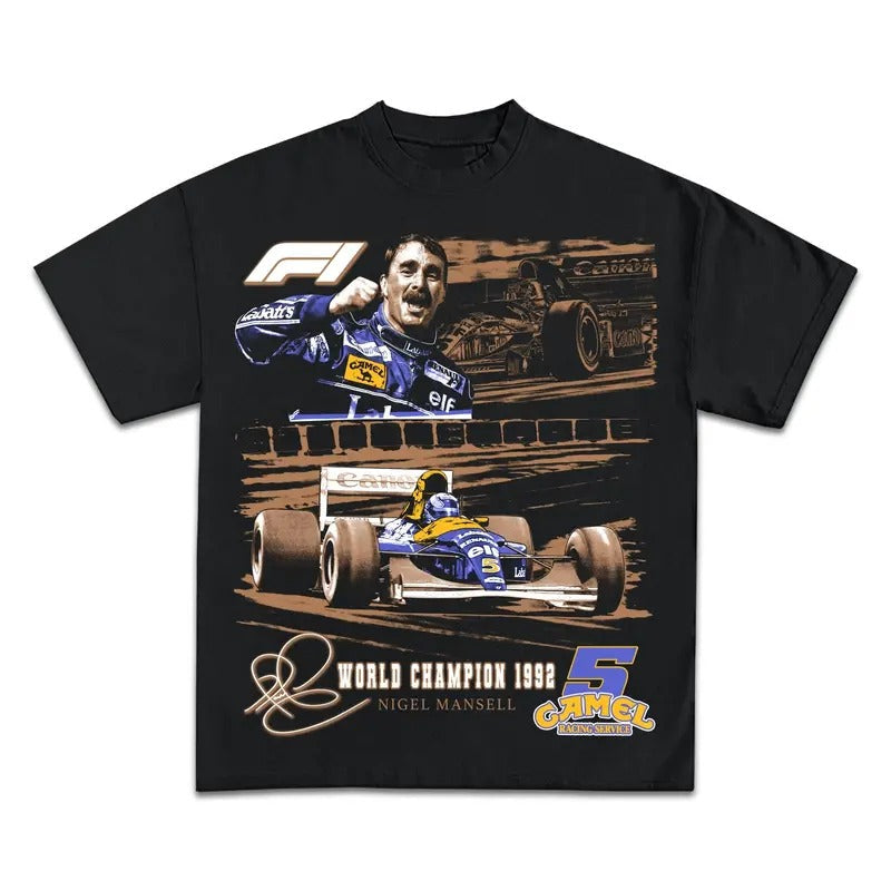 NIGEL MANSELL 1992 WORLD CHAMPION FORMULA 1 STREETWEAR T-Shirts