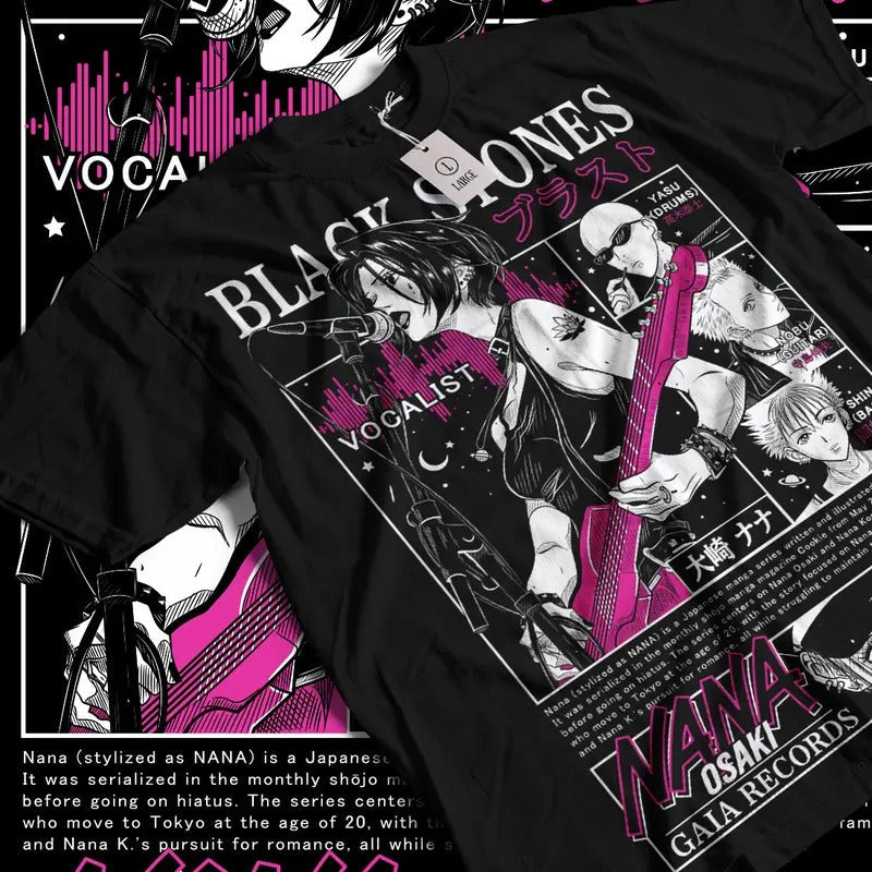 Nana Osaki S 4XL Black Stones Manga Anime Girl Kawai Shirt S 4XL T-Shirts
