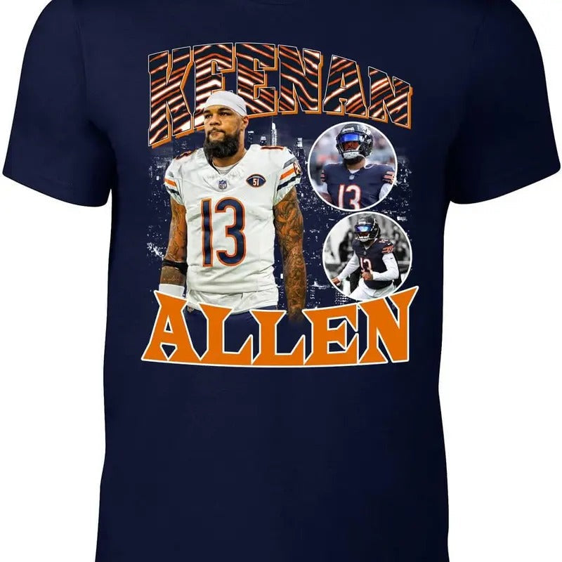 Navy Chicago Keenan Allen Bootleg T-Shirts