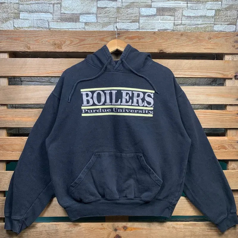 Ncaa Purdue Boilermakers Purdue Purdue Boilermakers Hooded Jumper Purdue Boilermakers Embroidery Logo Small Oversize T-Shirts