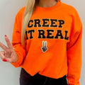 Neon 'Creep Real' Letter Patch T-Shirts