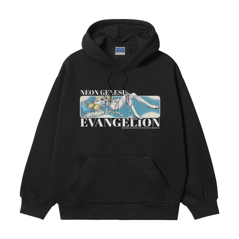 Neon Genesis Evangelion "Rei Ayanami Injured" Heavyweight Vintage Cotton Blend Classic Anime Tops Casual Black Man Menswear T-Shirts