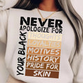 Never Apologize Black History Month African American Shirt Juneteenth T-Shirts