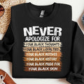 Never Apologize Your Black Thoughts History Month Black History Month Black History Shirt T-Shirts