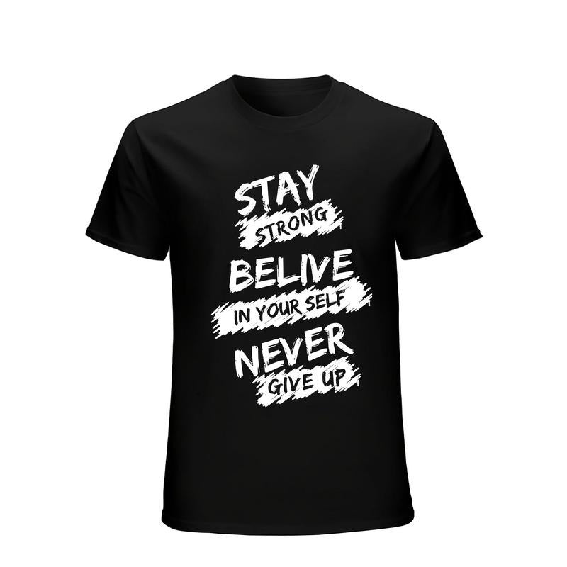Never Give Up 3D Printing Casual Creative Short Sleeve Top Summer Streetwear Made USA T-Shirts