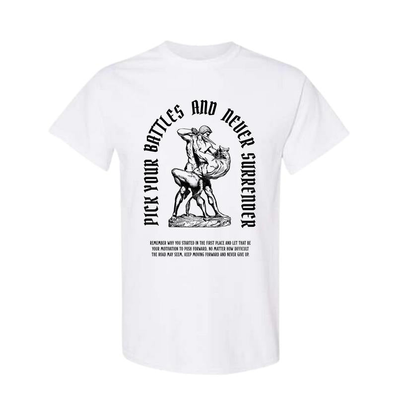 Never Give Up Workout Gym Pump Cover Him Fitness Weightlifting Exercise Full Color Full Size T-Shirts
