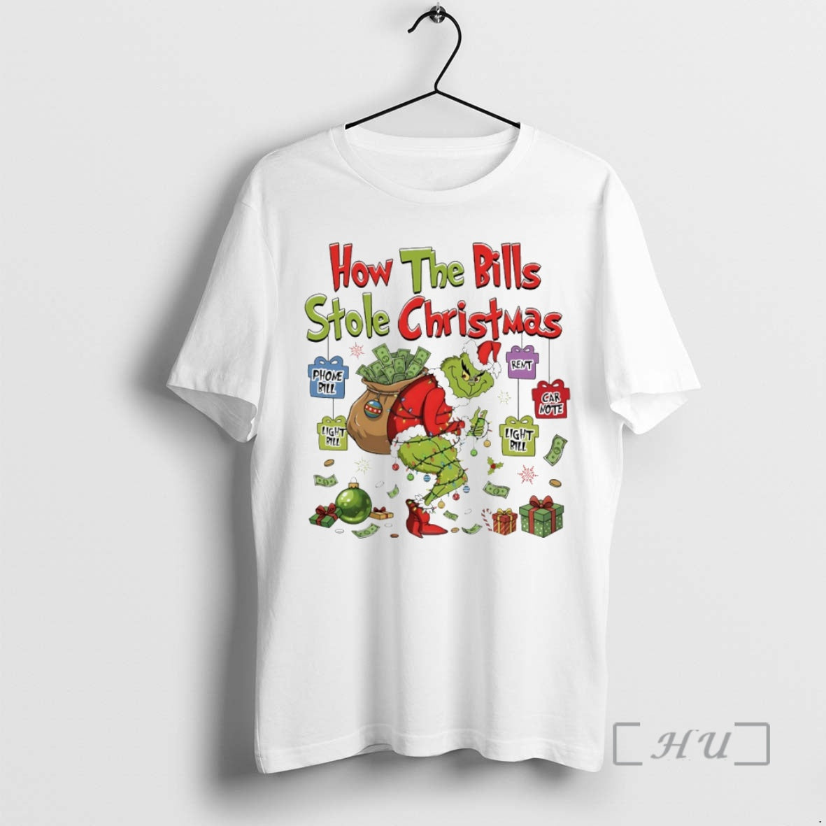 New Grinch How Bills Stole Circle T-Shirts