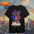 New York Mets In My Veins And Jesus In My Heart Christian Diamond Heart Shirt