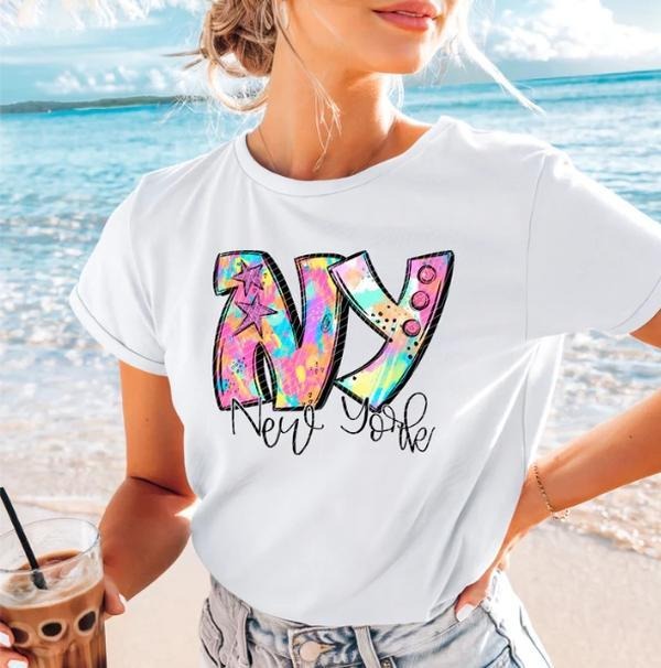 New York Neon Splash DTF Transfers THIS IS NOT SHIRT T-Shirts