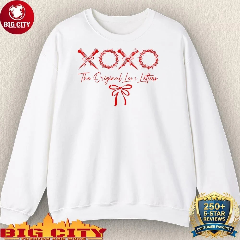 Nice Xoxo the Original Love Letters Valentine’s Day Coquette Bow shirt