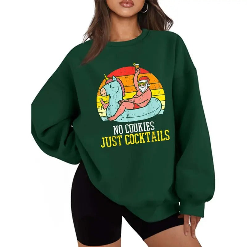 No Cookies Just Cocktails Funny Casual Street Fleece Tops Perfect T-Shirts