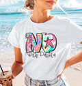 North Dakota Neon Splash DTF Transfers THIS IS NOT SHIRT T-Shirts