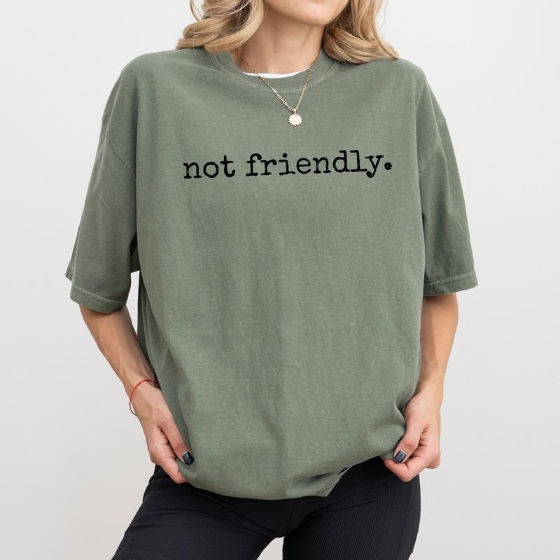 Not Friendly Comfort Colors Shirt Funny Not Friendly Don'T Touch Sarcastic Unhinged Funny Saying T-Shirts