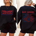 Not Sorry Trump Won 2024 MAGA Victory President Trump 2024 Shirt 47th President White House Womenswear T-Shirts