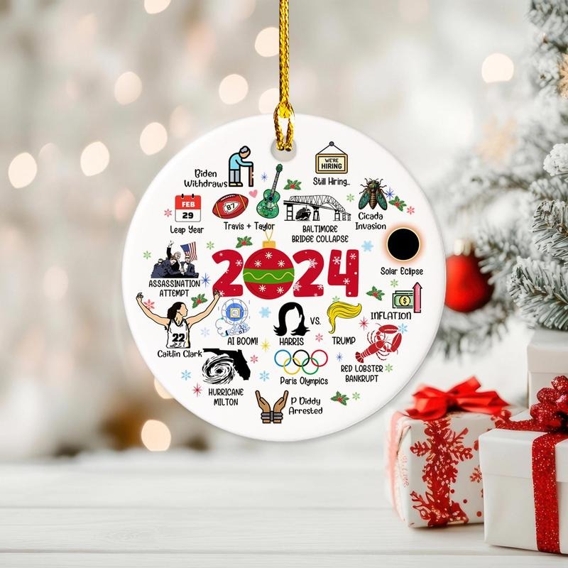 Notable Events 2024 Ornament Newsmaker Cute 2024 Ornament Funny Year Review Year Remember Idea Commemorative 2024 T-Shirts
