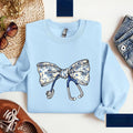 Nurse Toile Bow Shirt Stethoscope Bow Shirt Coquette Nurse Healthcare Professionals Shirt Nurse Appreciation T-Shirts