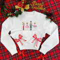 Nutcracker Ballet Side Bow Embroidery Merry Side Bow Embroidery Shirt T-Shirts