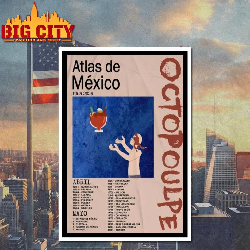 Octopoulpe Atlas De Mexico Tour 2026 Poster Shirt