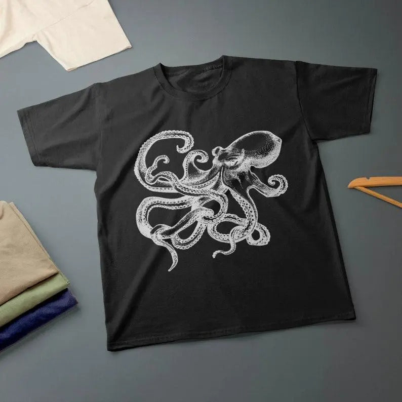 Octopus Ink Drawing Kraken Various Sizes & Colours Made USA T-Shirts