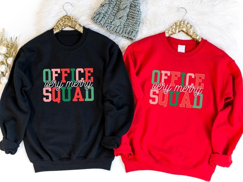 Office Squad Very Merry Matching Office Crew X Mas Party Coworker Celebration T-Shirts