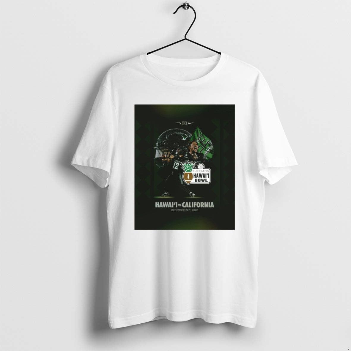Official 2025 Sheraton Hawaii Bowl Hawaii Rainbow Warriors Vs California Golden Bears December 24 2025 T-Shirts