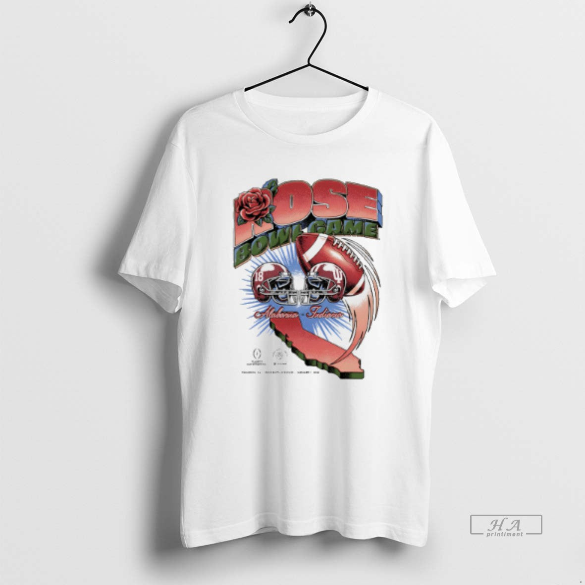 Official Alabama Vs Indiana Rose Bowl Game 2026 Vintage Matchup T-Shirts