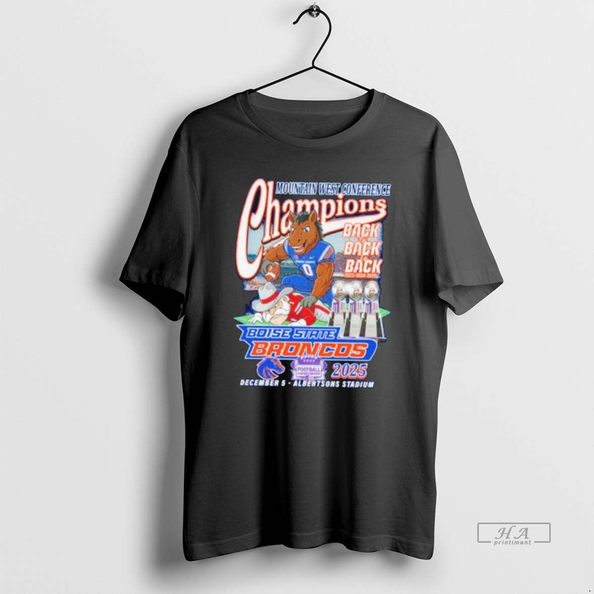 Official Boise State Broncos Mountain West Conference Championship Back 2 Back 2025 T-Shirts