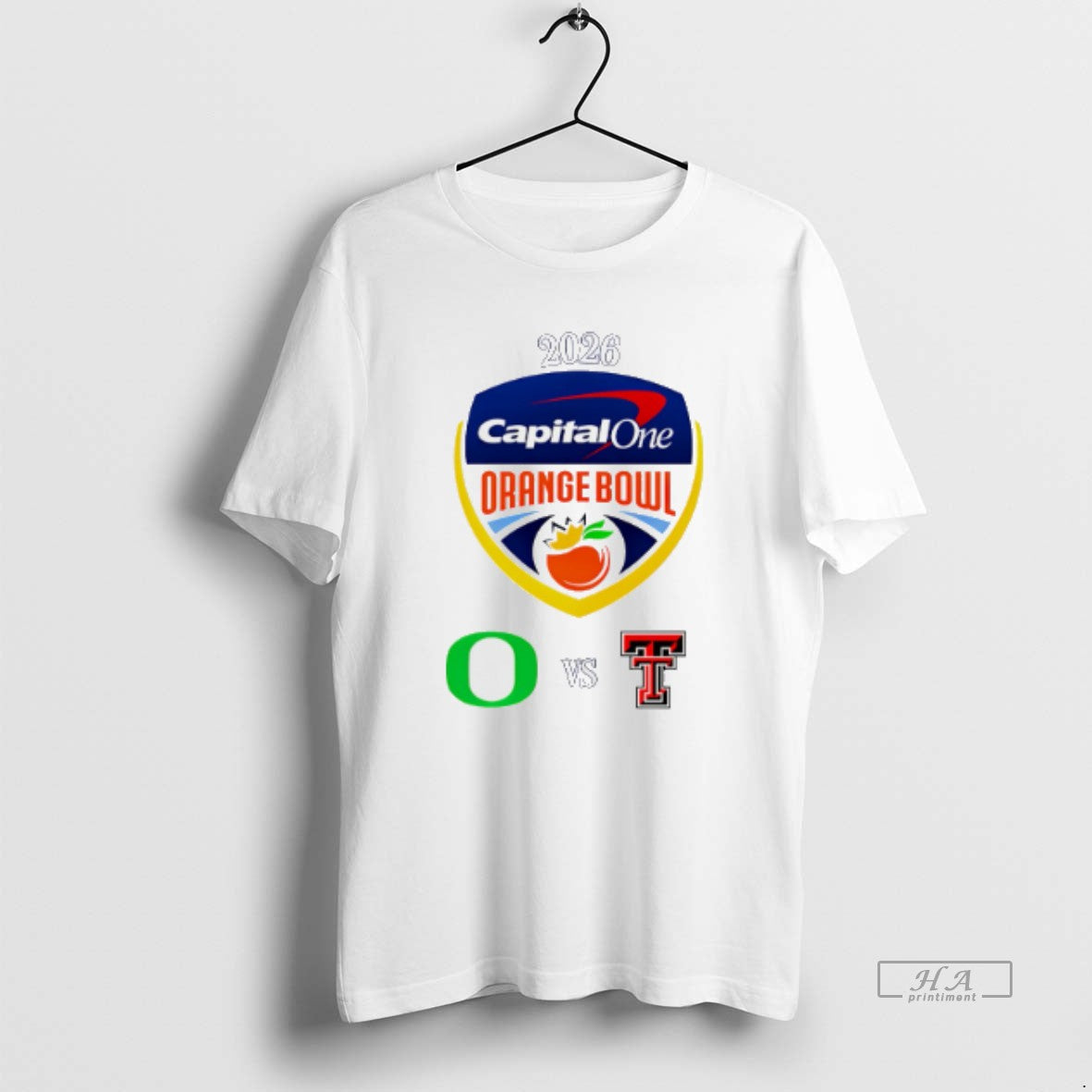 Official Capital One Orange Bowl 2026 Oregon Vs Texas Tech T-Shirts