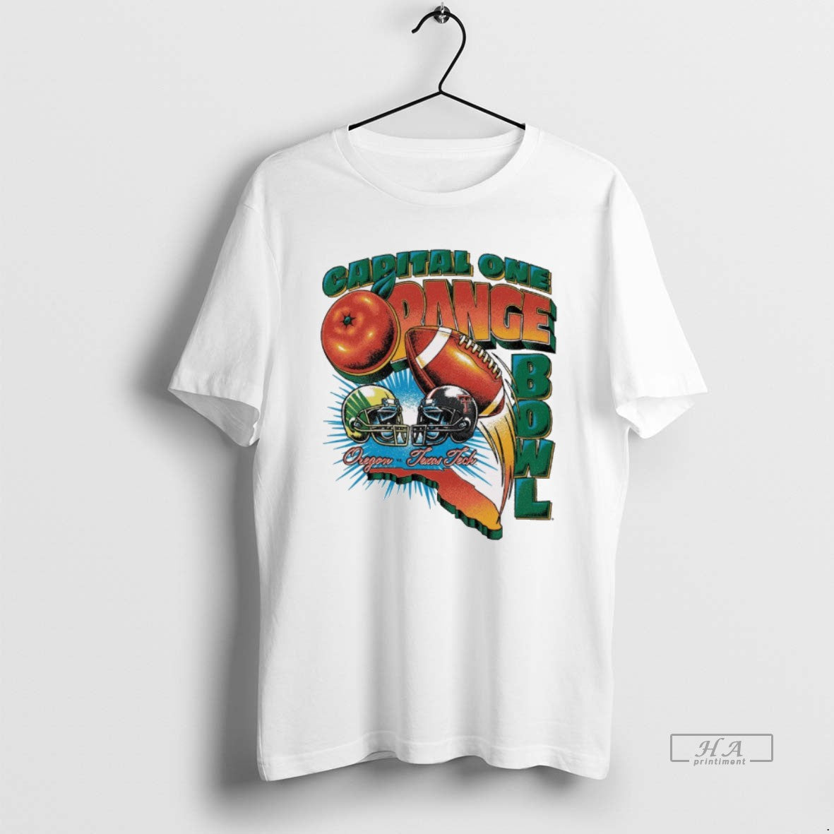 Official Capital One Orange Bowl 2026 Oregon Vs Texas Tech Vintage Retro Matchup T-Shirts