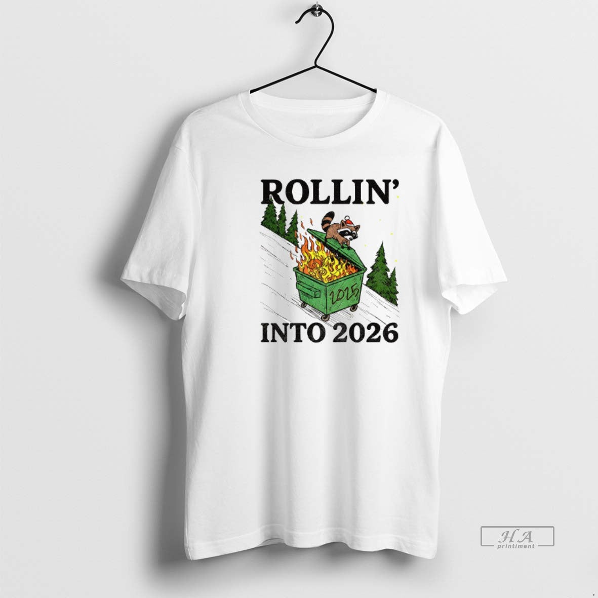 Official Funny Raccoon Feral Rollin 2026 Happy New Year T-Shirts