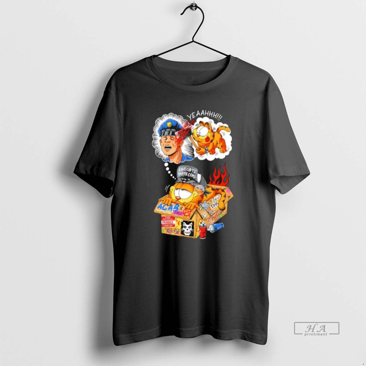 Official Garf Love Cats Hate Cops Acab T-Shirts