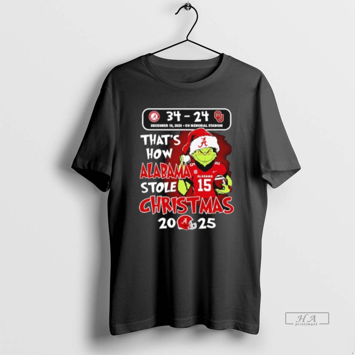 Official Grinch Thats How Alabama Stole 2025 Alabama 34 24 Sooners T-Shirts