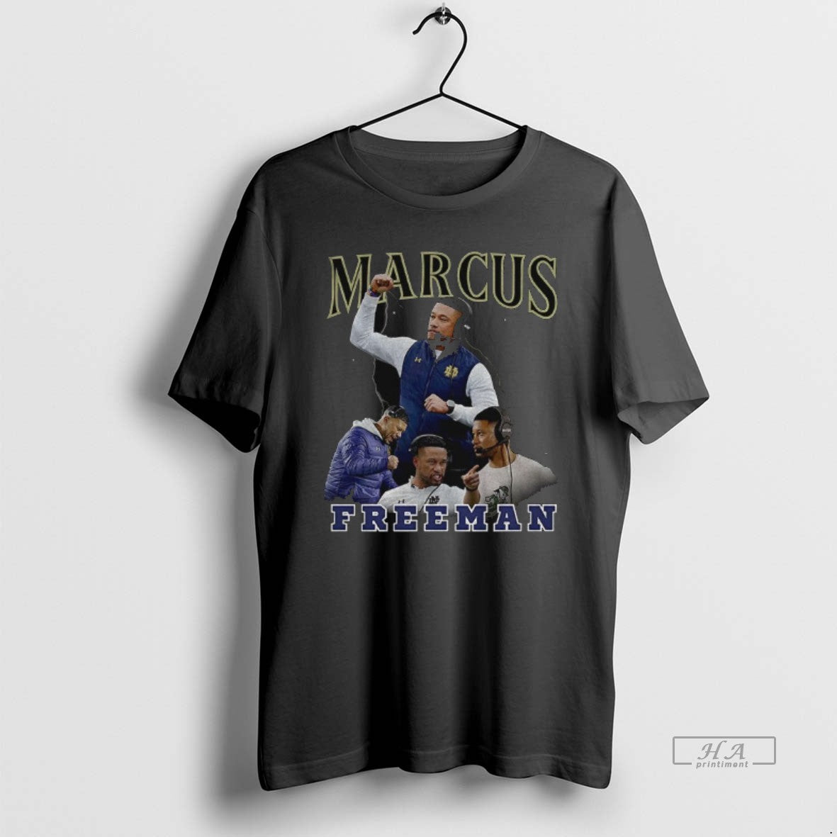 Official Marcus Freeman Notre Dame Fighting Irish Football Vintage T-Shirts