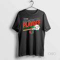Official Miami Huricanes 2025 2026 College Football Playoff Stripe Helmet T-Shirts