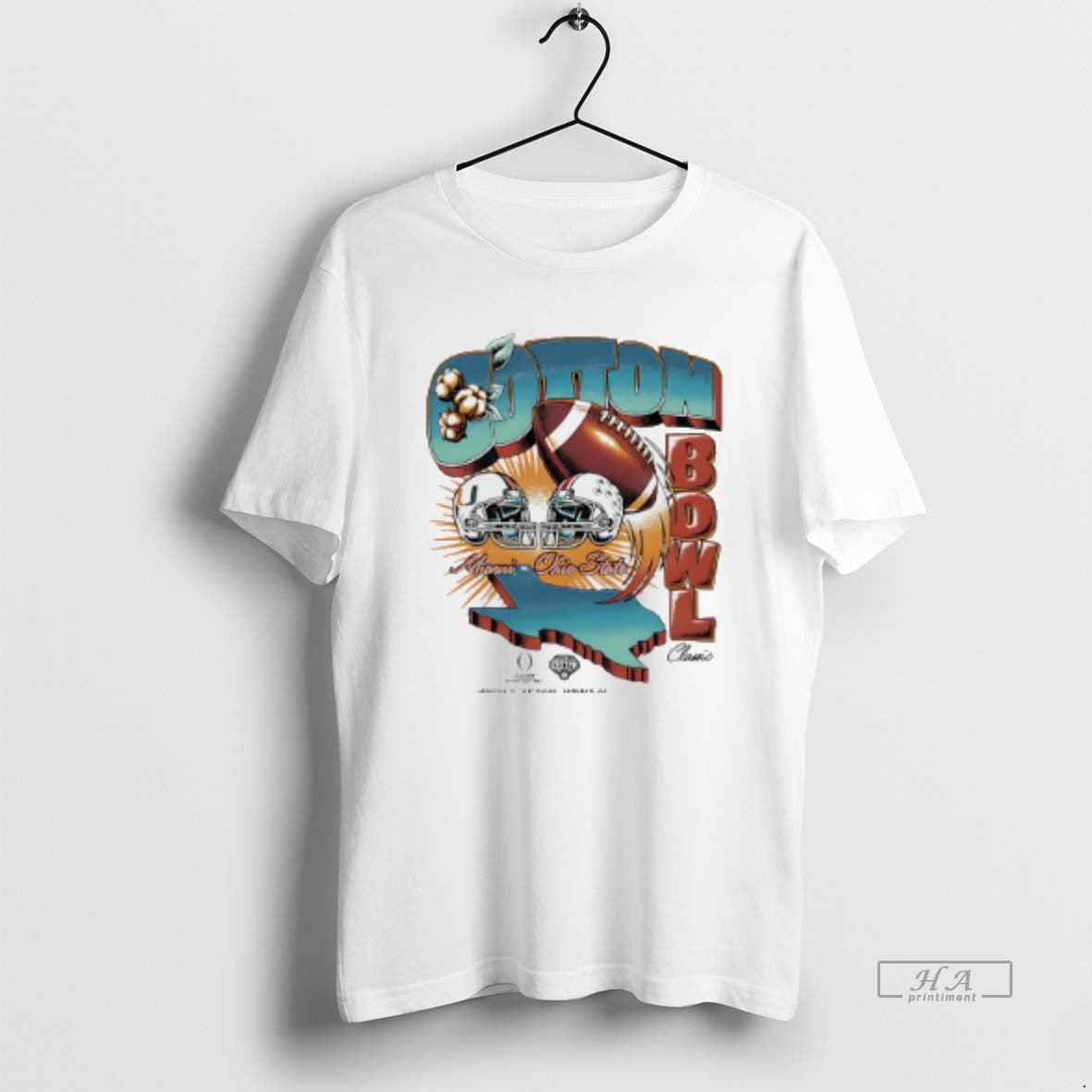 Official Miami Vs Ohio State Cotton Bowl Classic 2025 Vintage Matchup T-Shirts