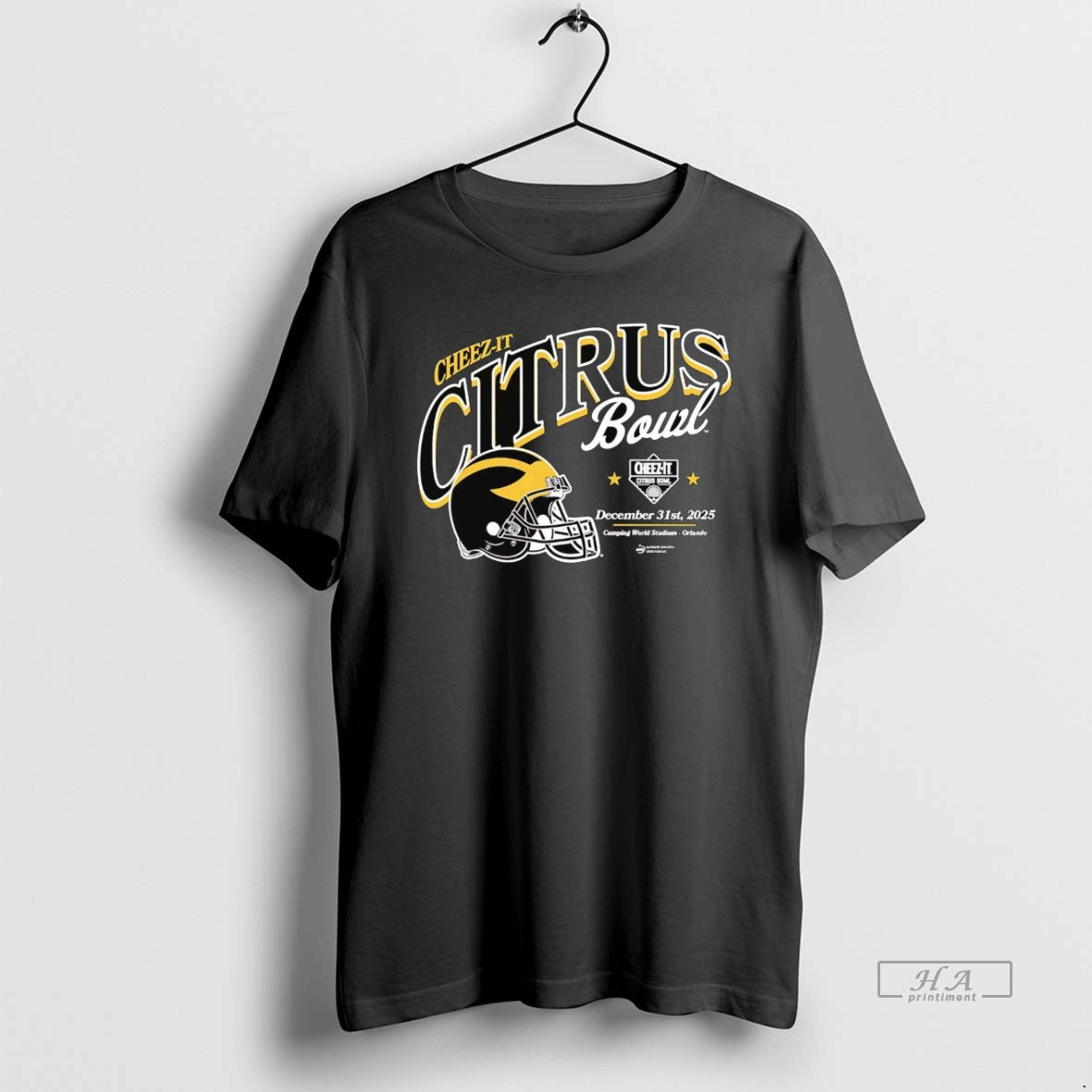 Official Michigan Wolverines 2025 Cheez Citrus Bowl Helmet T-Shirts