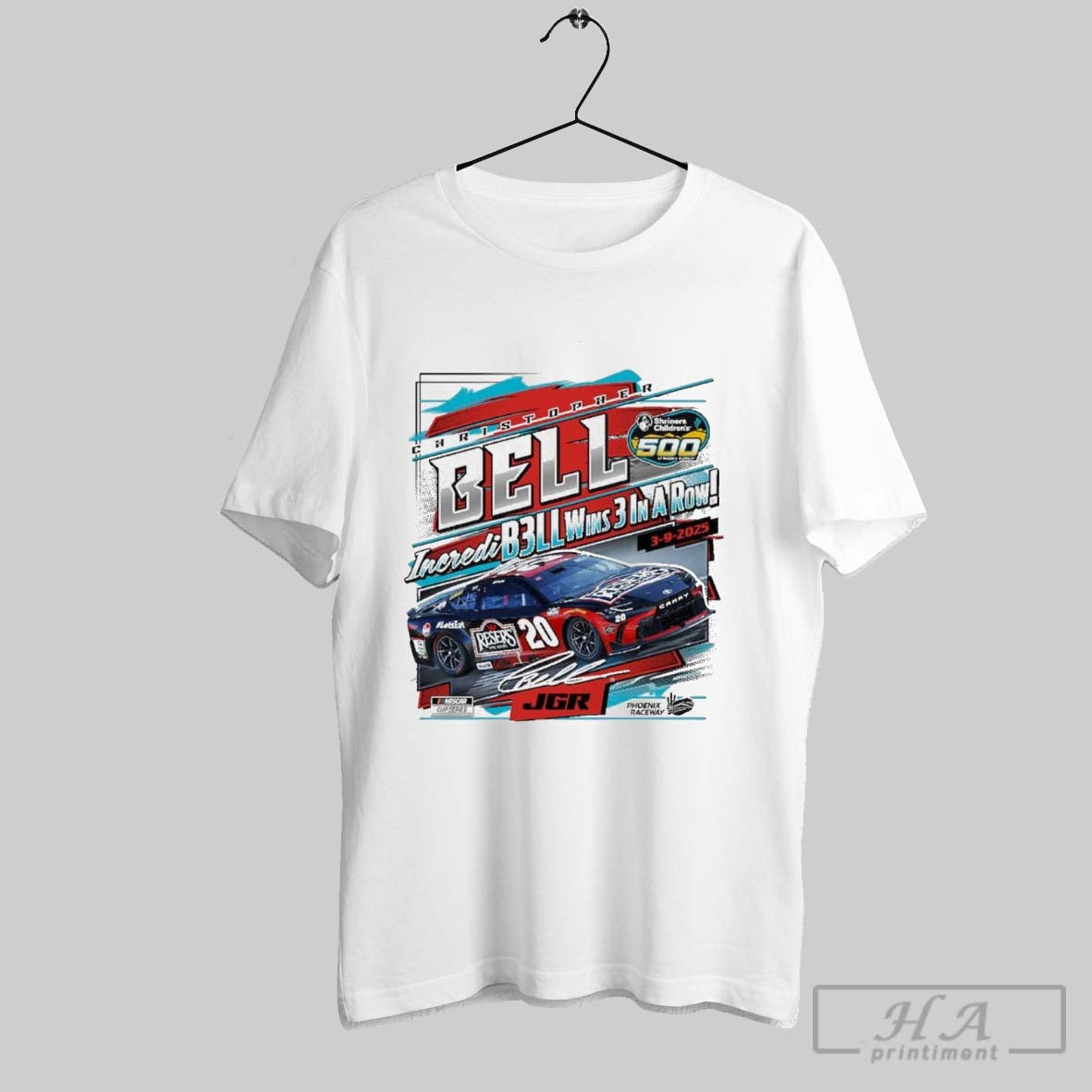 Official Nascar Christopher Bell Checkered Flag Sports 2025 Shriners Childrens 500 Race Winner Incredi B3ll