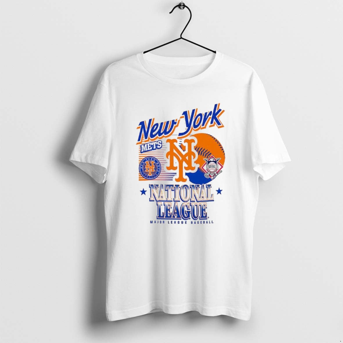 Official New York Mets Mlb American National League Logo Ball Retro T-Shirts