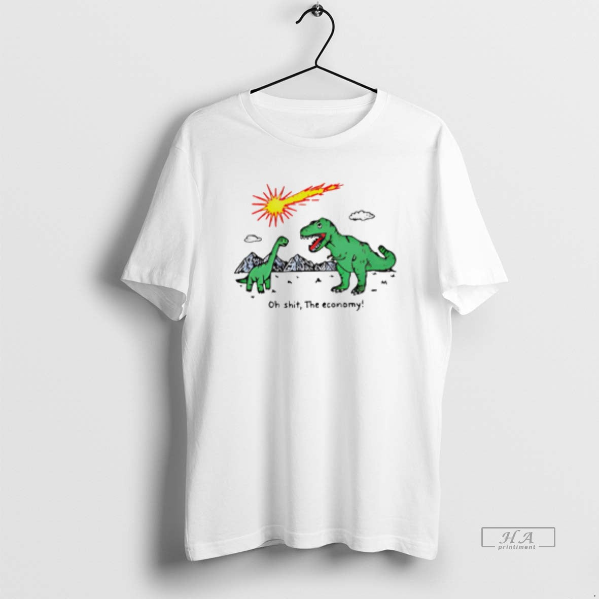 Official Oh Shit Economy Extinct Dinosaurs Meme T-Shirts