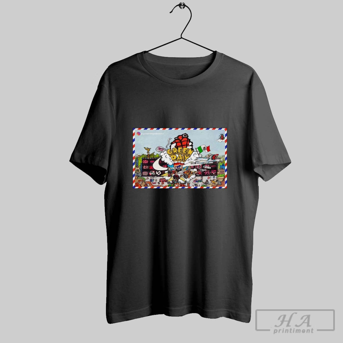 Official Poster Green Day News Mexico Saviors Tour 2025 Artwork T Shirt Sweater Long