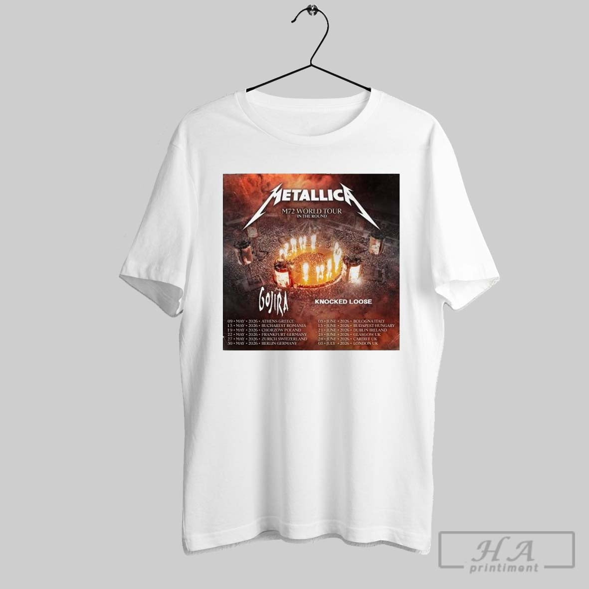 Official Poster Metallica M72 World Tour In The Round With Gojira Knocked Loose 2026