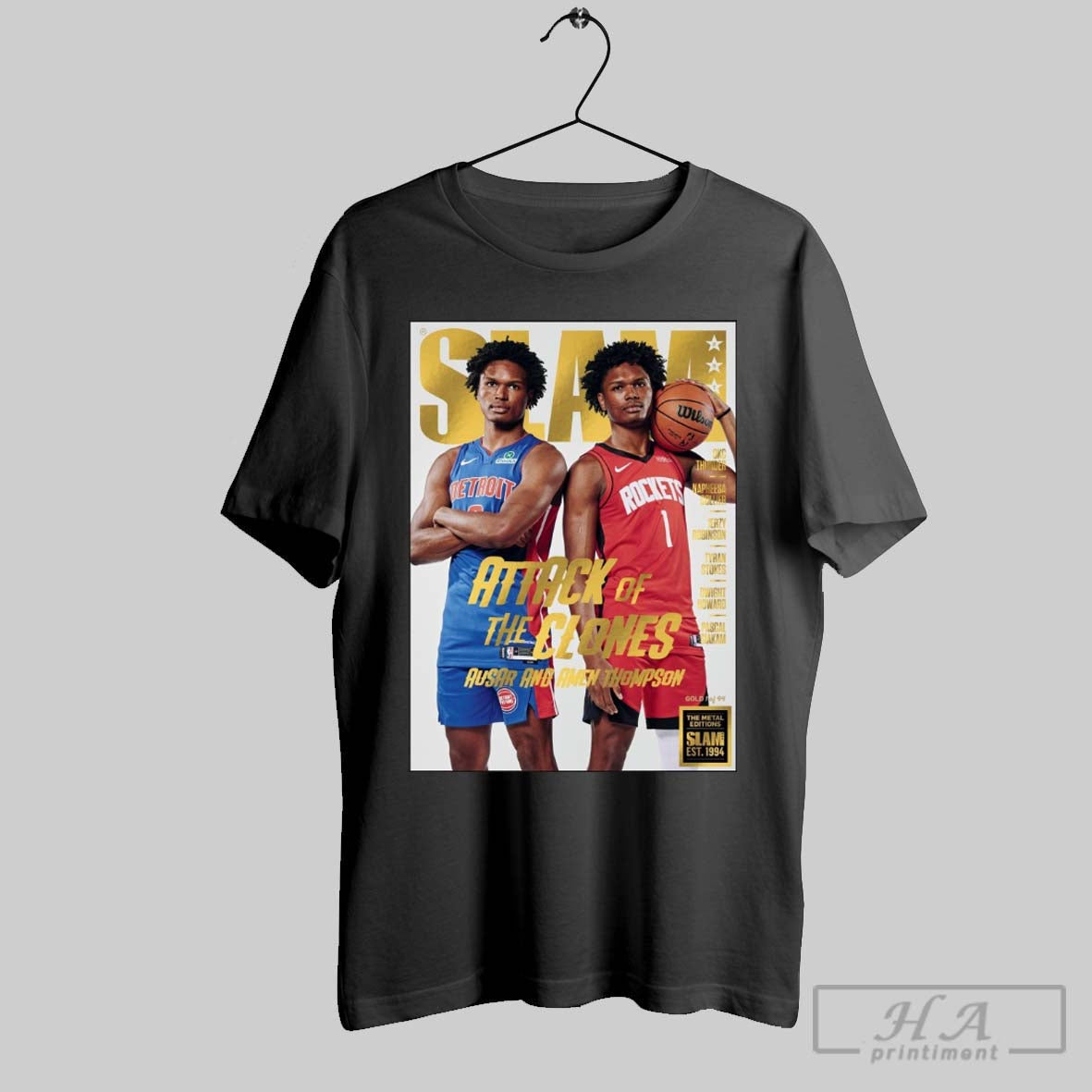 Official Slam 257 Gold Metal Amen And Ausar Thompson Attack Of The Clones Rockets Pistons