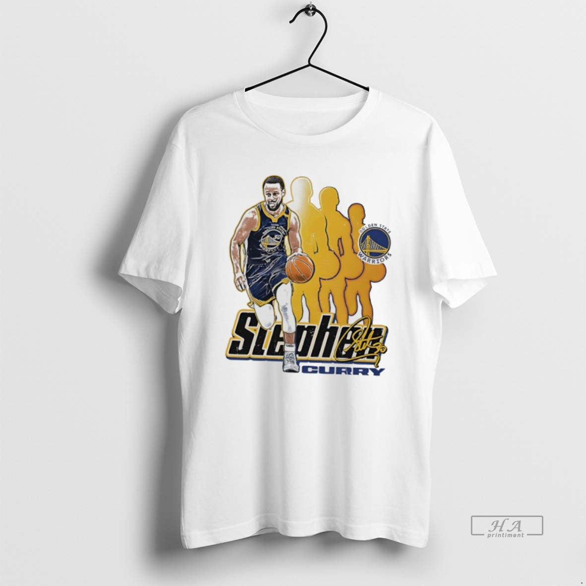 Official Steph Curry Golden State Warriors Nba Player Signature Retro T-Shirts