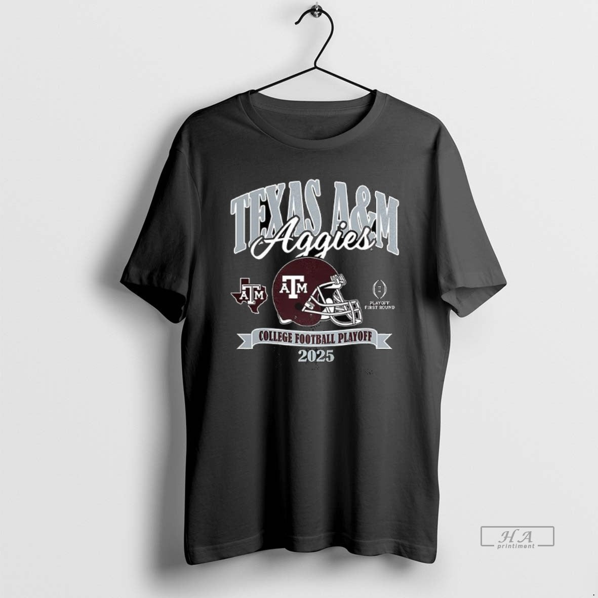 Official Texas Am College Football Playoff 2025 Helmet T-Shirts