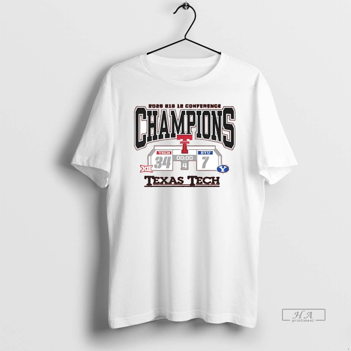 Official Texas Tech Red Raiders Vs Byu Cougars Big 12 Conference Champions Score 2025 T-Shirts