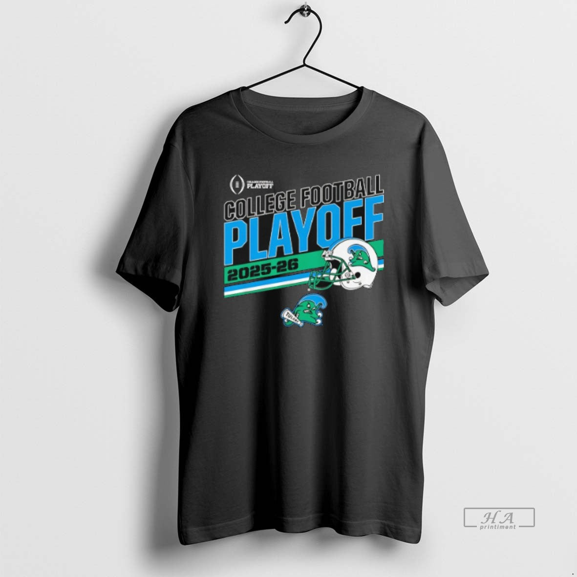 Official Tulane Green Wave 2025 2026 College Football Playoff Helmet T-Shirts