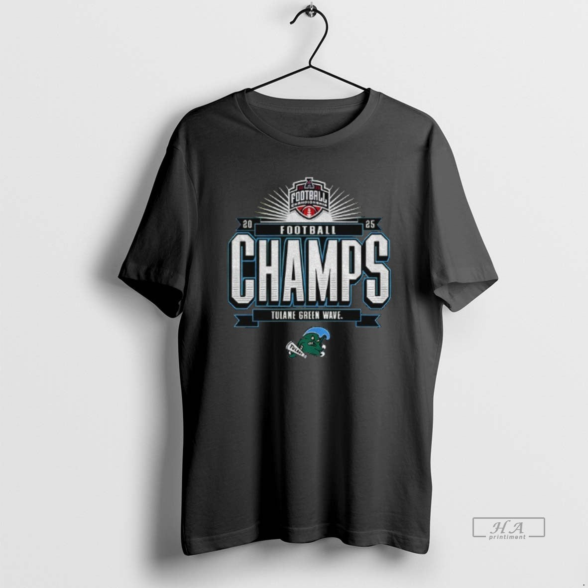 Official Tulane Green Wave 2025 American Athletic Conference Football Champions T-Shirts